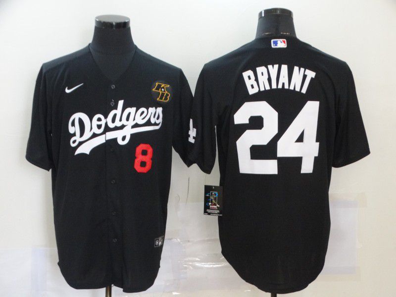 Men Los Angeles Dodgers 24 Bryant Black Nike Game MLB Jerseys1